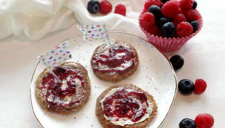 The Chia Co USA | Oat and Chia Pikelets with Mixed Berry Jam
